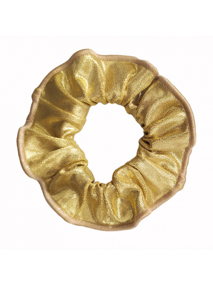 Gumička do vlasů - scrunchie - zlatá metalíza