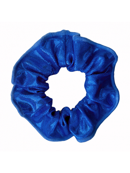 Gumička do vlasů - scrunchie - modrá metalíza