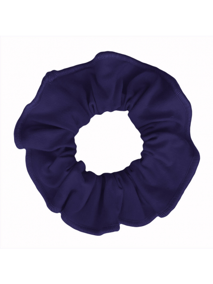 Gumička do vlasů - scrunchie - tmavě modrá elastická bavlna