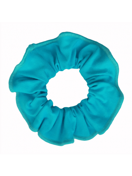 Gumička do vlasů - scrunchie - modrozelená elastická bavlna