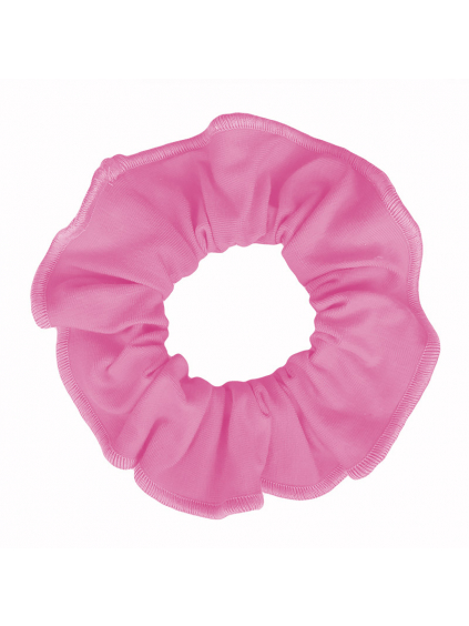 Gumička do vlasů - scrunchie - růžová elastická bavlna.