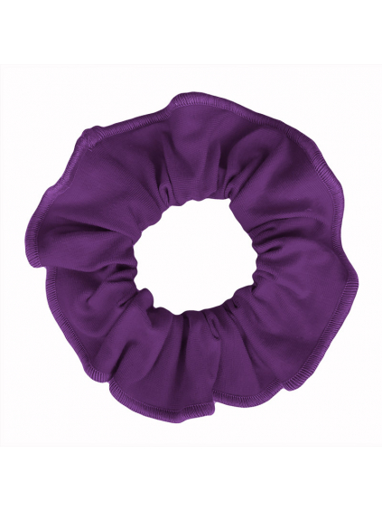 Gumička do vlasů - scrunchie - fialová elastická bavlna