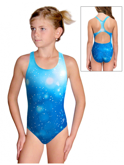 Dívčí sportovní plavky jednodílné PD623 t207 modrá