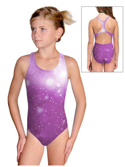 Dívčí sportovní plavky jednodílné PD623 t207 fialová
