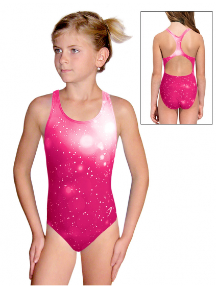 Dívčí sportovní plavky jednodílné PD623 t207 růžová