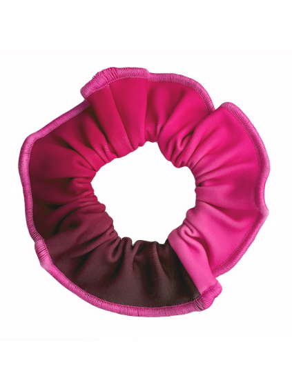 Gumička do vlasů - scrunchie - t122 černorůžová termomateriál