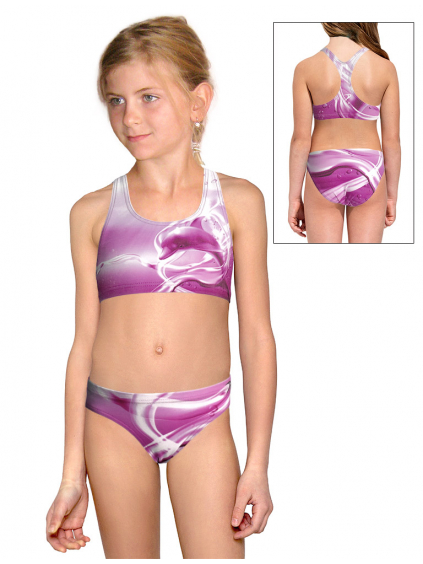 Dívčí sportovní plavky dvoudílné PD658 t800 fialová
