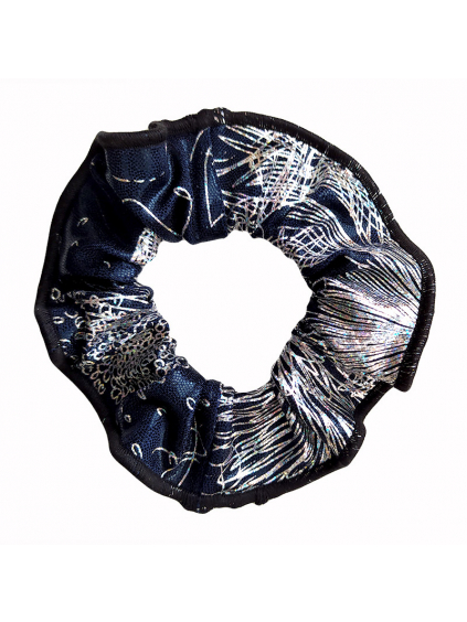 Gumička do vlasů - scrunchie - v498 s leskem