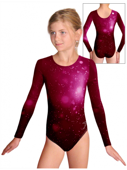 Gymnastický dres  D37d t207 tmavě růžová