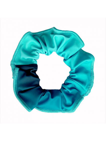 Gumička do vlasů - scrunchie - t122 černomentolová ombré