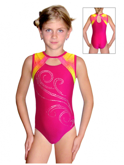 Gymnastický dres závodní D37r-6 t203 f30 růžová