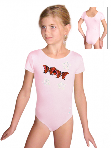 Gymnastický dres B37kkg f79 světle růžová elastická bavlna