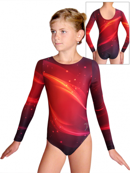Gymnastický dres  D37d t152 červenooranžová