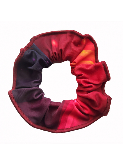 Gumička do vlasů - scrunchie - t152 červenooranžová