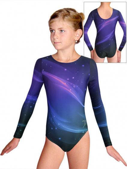 Gymnastický dres  D37d t152 modrofialová