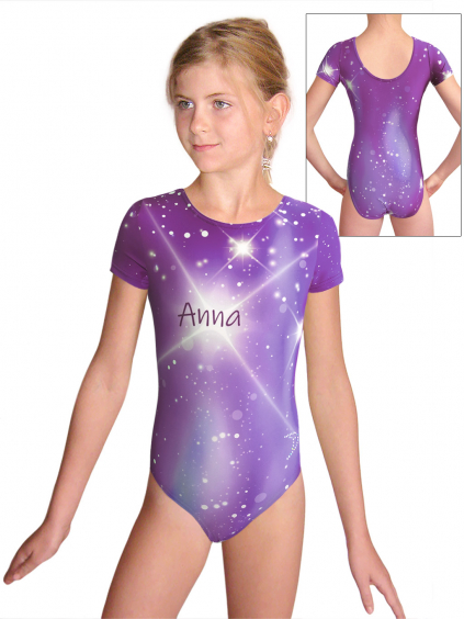 Gymnastický dres  D37kk t151 fialová se jménem