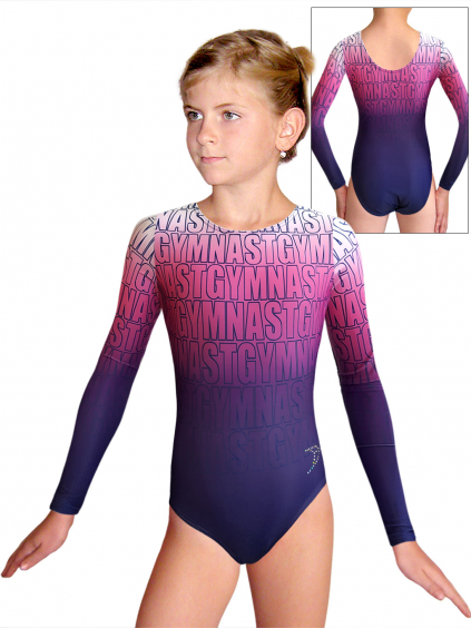 Gymnastický dres D37d t150 modrorůžová