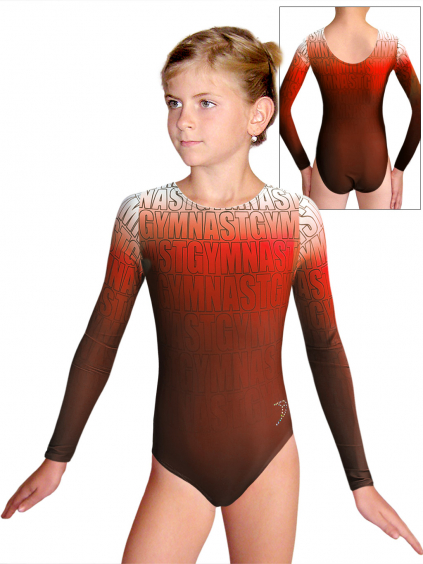 Gymnastický dres D37d t150 červenooranžová