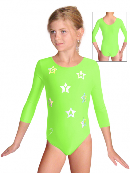 Gymnastický dres S37trg f93 rexlexní zelené mikrovlákno