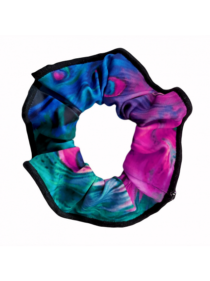 Gumička do vlasů - scrunchie - t153 fialovomodrá