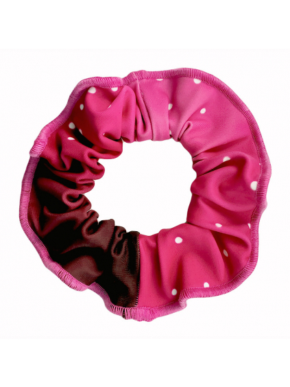 Gumička do vlasů - scrunchie - t146 růžová