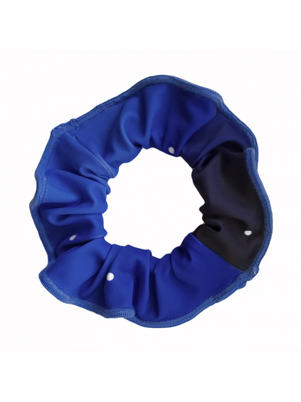 Gumička do vlasů - scrunchie - t145 modrá