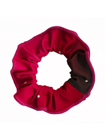 Gumička do vlasů - scrunchie - t145 červená
