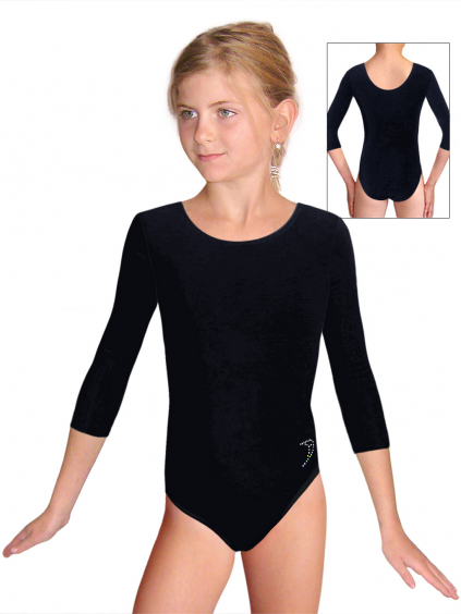 Gymnastický dres B37trg černá elastická bavlna