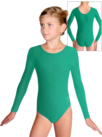 Gymnastický dres se vzorkem D37dg v374 zelená