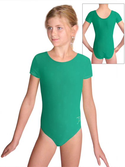 Gymnastický dres se vzorkem D37kkg v374 zelená
