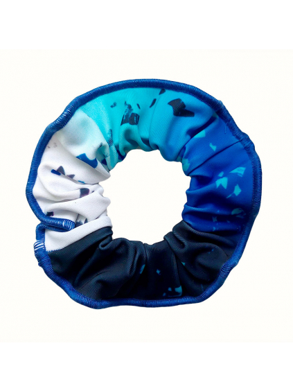 Gumička do vlasů - scrunchie - t154 modrá