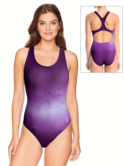 Dámské sportovní plavky jednodílné P623 t157 fialová