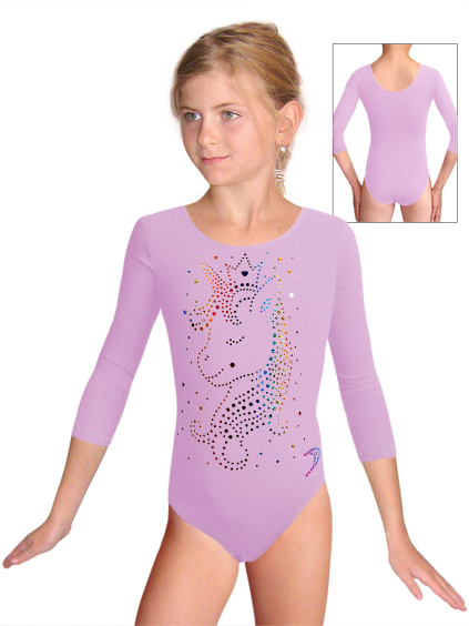 Gymnastický dres B37trg f58b světle fialová elastická bavlna