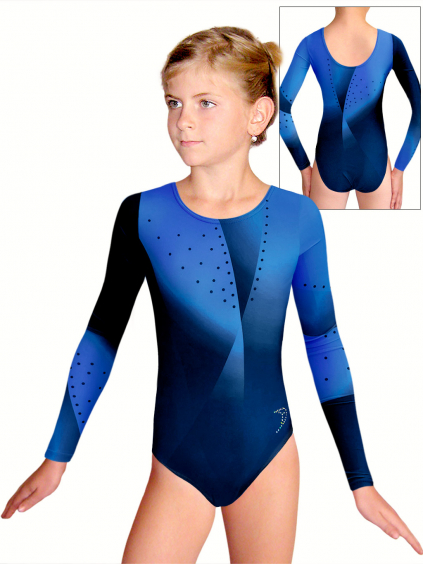 Gymnastický dres D37d t162 tmavě modrá s modrou