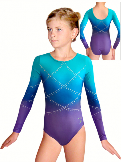 Gymnastický dres D37d t156 fialovomodrá