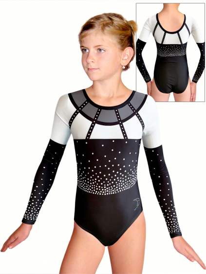 Gymnastický dres D37d t155 černobílá