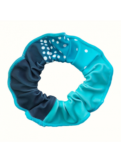 Gumička do vlasů - scrunchie - t155 tyrkysová