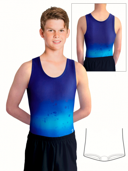 Gymnastický dres chlapecký, pánský D37chn t157 modrá