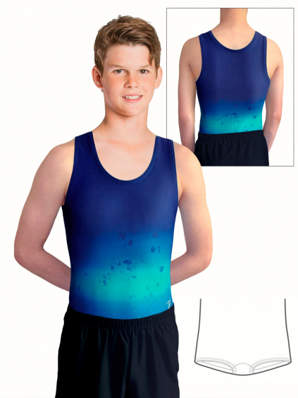 Gymnastický dres chlapecký, pánský D37chn t157 modromentolová