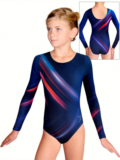 Gymnastický dres D37d t160 modročervená