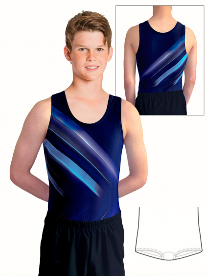 Gymnastický dres chlapecký, pánský D37chn t160 modrá