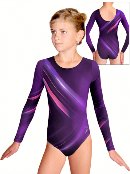 Gymnastický dres D37d t160 fialovorůžová