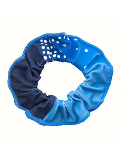 Gumička do vlasů - scrunchie - t155 modrá