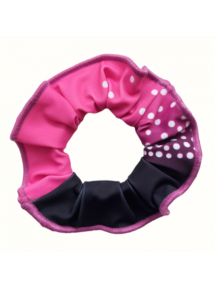 Gumička do vlasů - scrunchie - t155 růžová