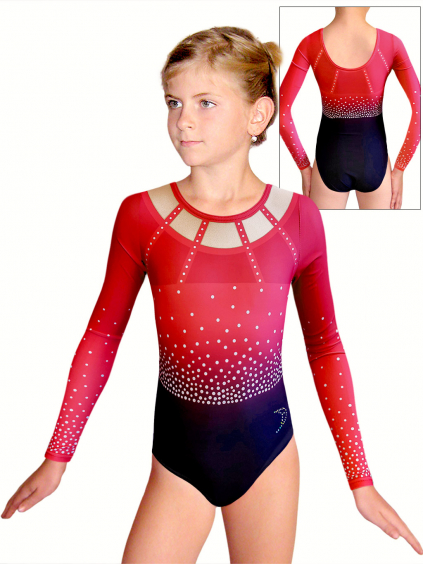 Gymnastický dres D37d t155 červená