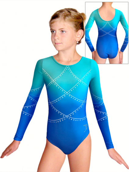 Gymnastický dres D37d t156 modrotyrkysová