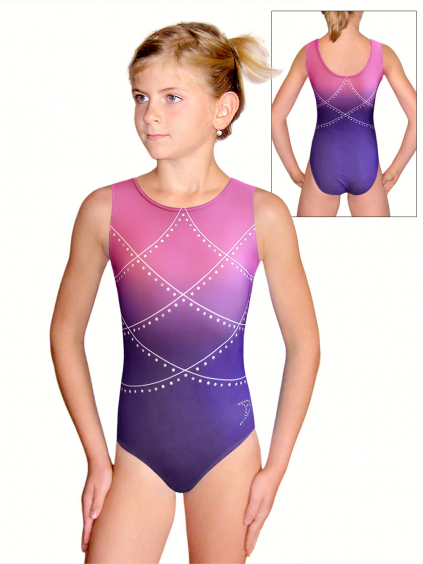 Gymnastický dres D37r t156 fialovorůžová
