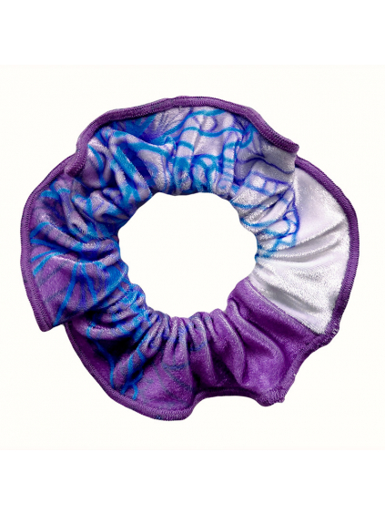 Gumička do vlasů - scrunchie - t170 fialovomodrá samet