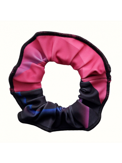 Gumička do vlasů - scrunchie - t172 černorůžová