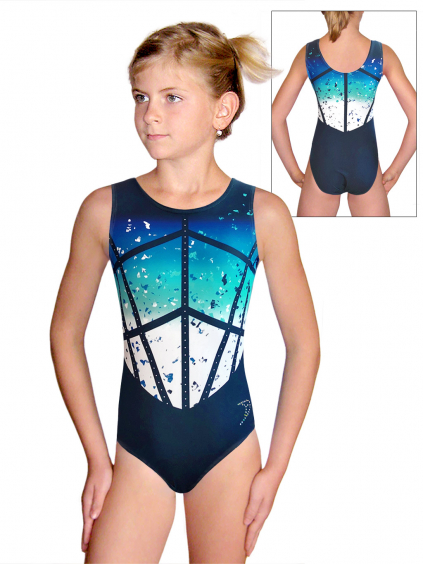 Gymnastický dres D37r t154a modrozelená